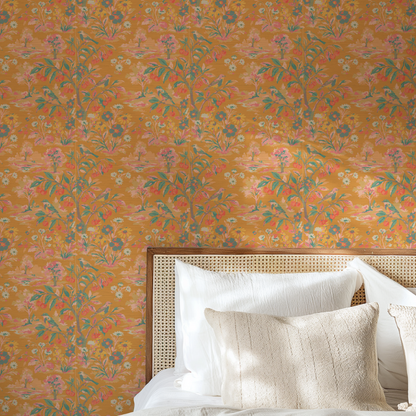 Free Bird Cherry Tree Toile Wallpaper