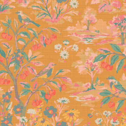 Free Bird Cherry Tree Toile Wallpaper