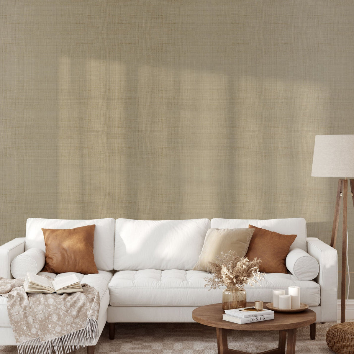 Metallic Gold Natural Sisal Grasscloth Wallpaper Sunday Social Scene