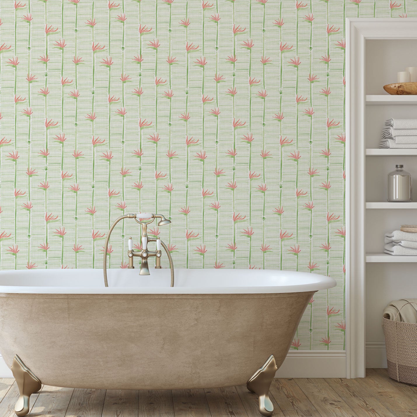 Gulf Coast Highway Birds of Paradise Wallpaper by Little Blue Designs