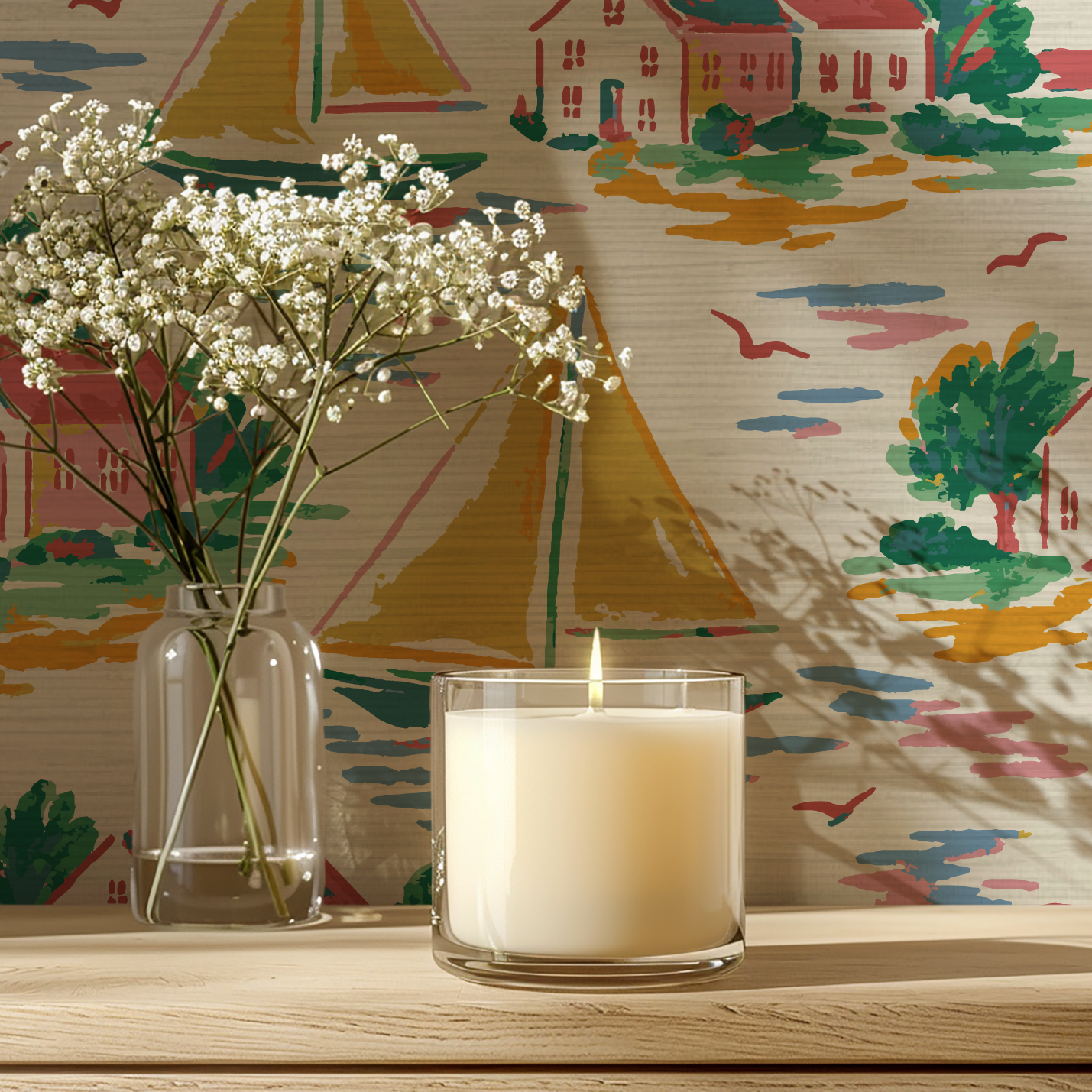 Harbor Heritage Sailboat Wallpaper