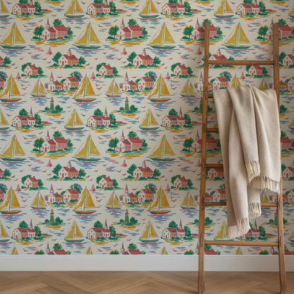 Harbor Heritage Sailboat Wallpaper