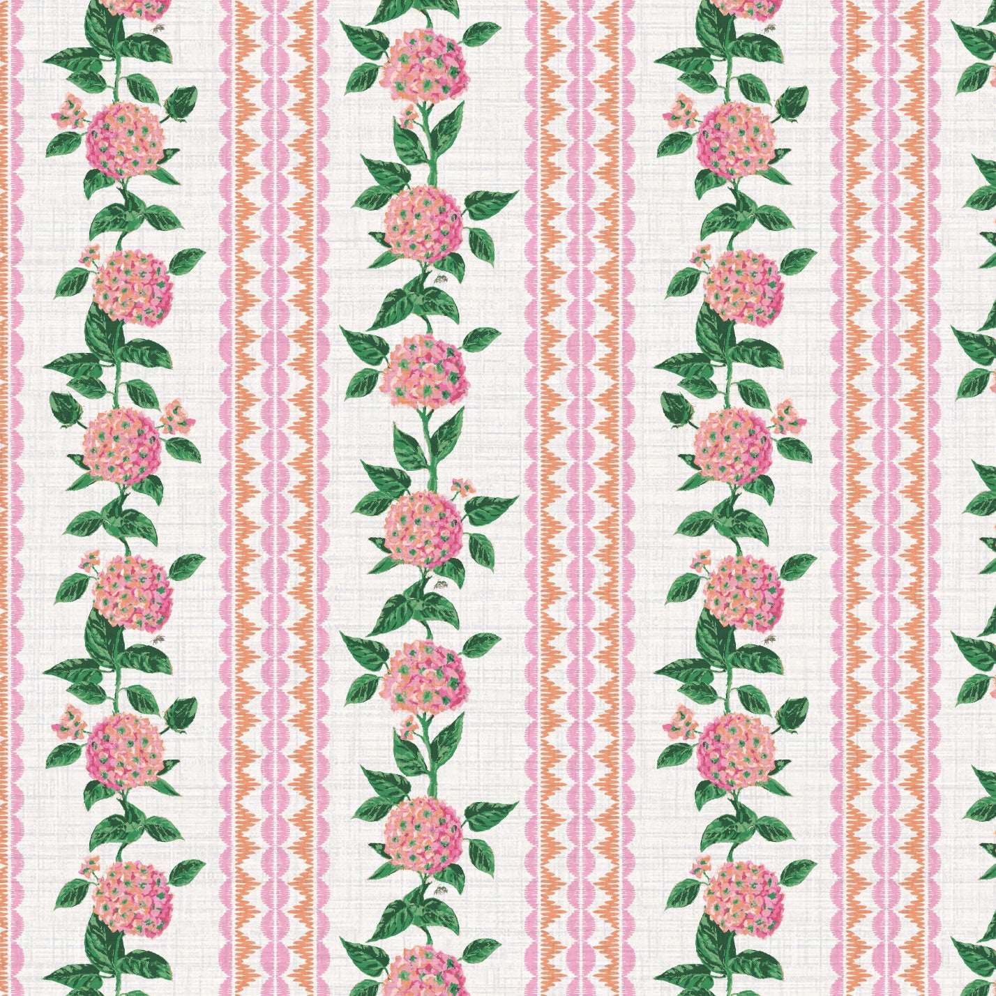 Hearts and Blooms Mini Hydrangea Wallpaper