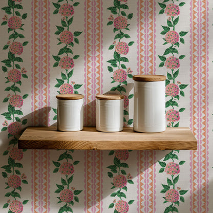 Hearts and Blooms Mini Hydrangea Wallpaper