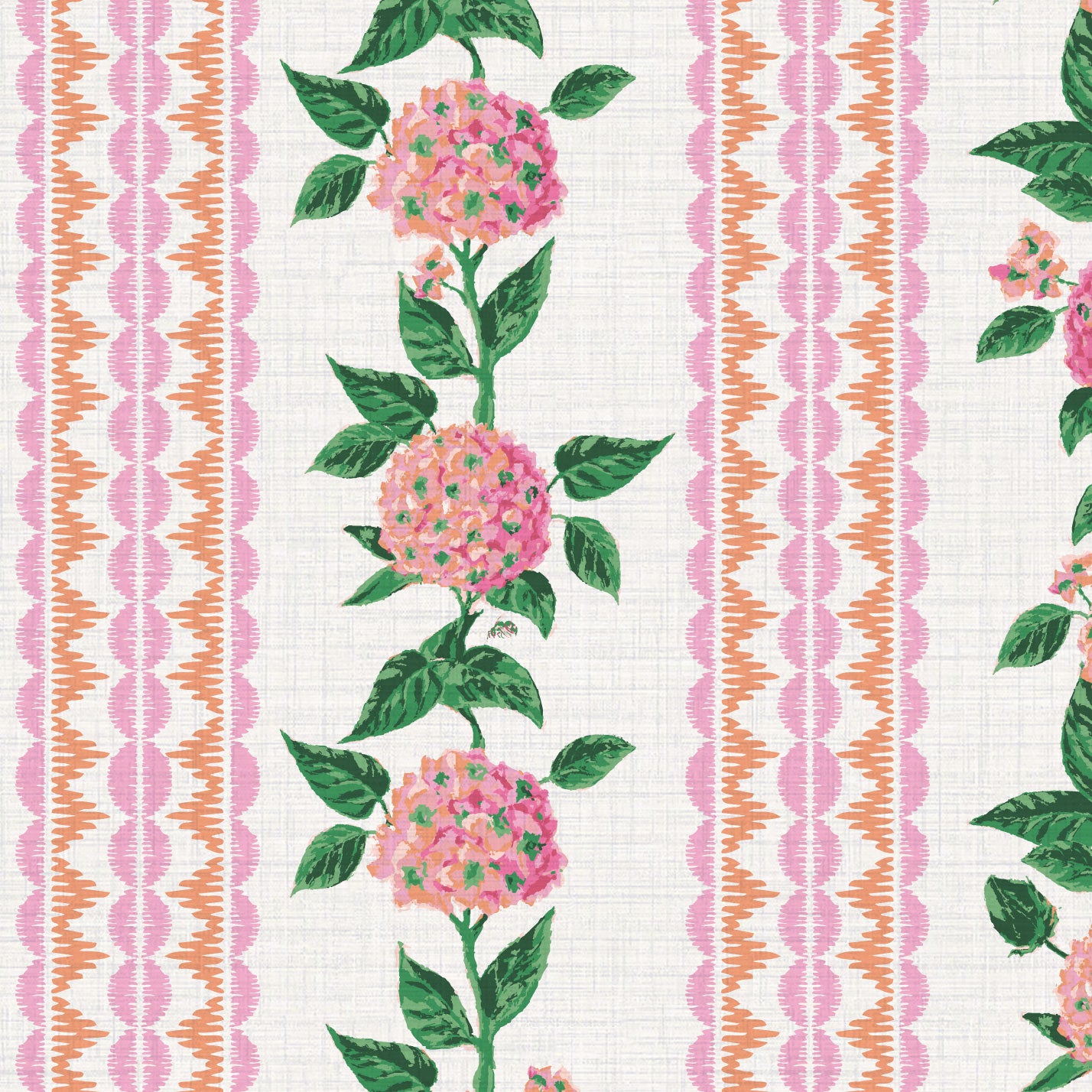 Hearts and Blooms Grande Hydrangea Wallpaper