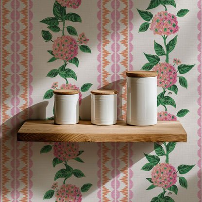 Hearts and Blooms Grande Hydrangea Wallpaper