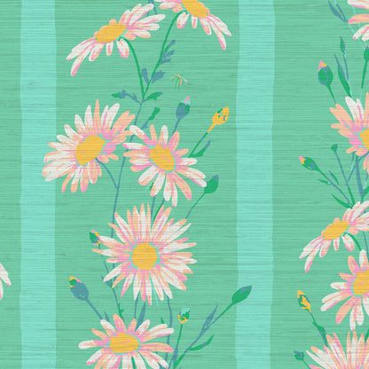 Hometown Hero Daisy Stripe Wallpaper