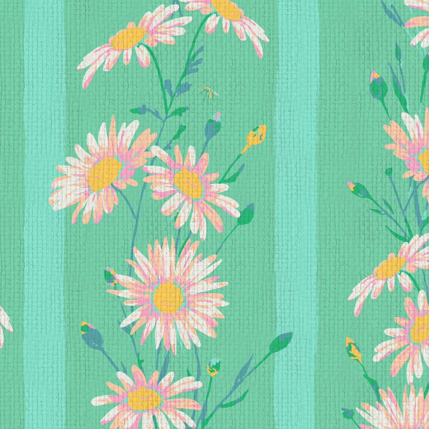 Hometown Hero Daisy Stripe Wallpaper