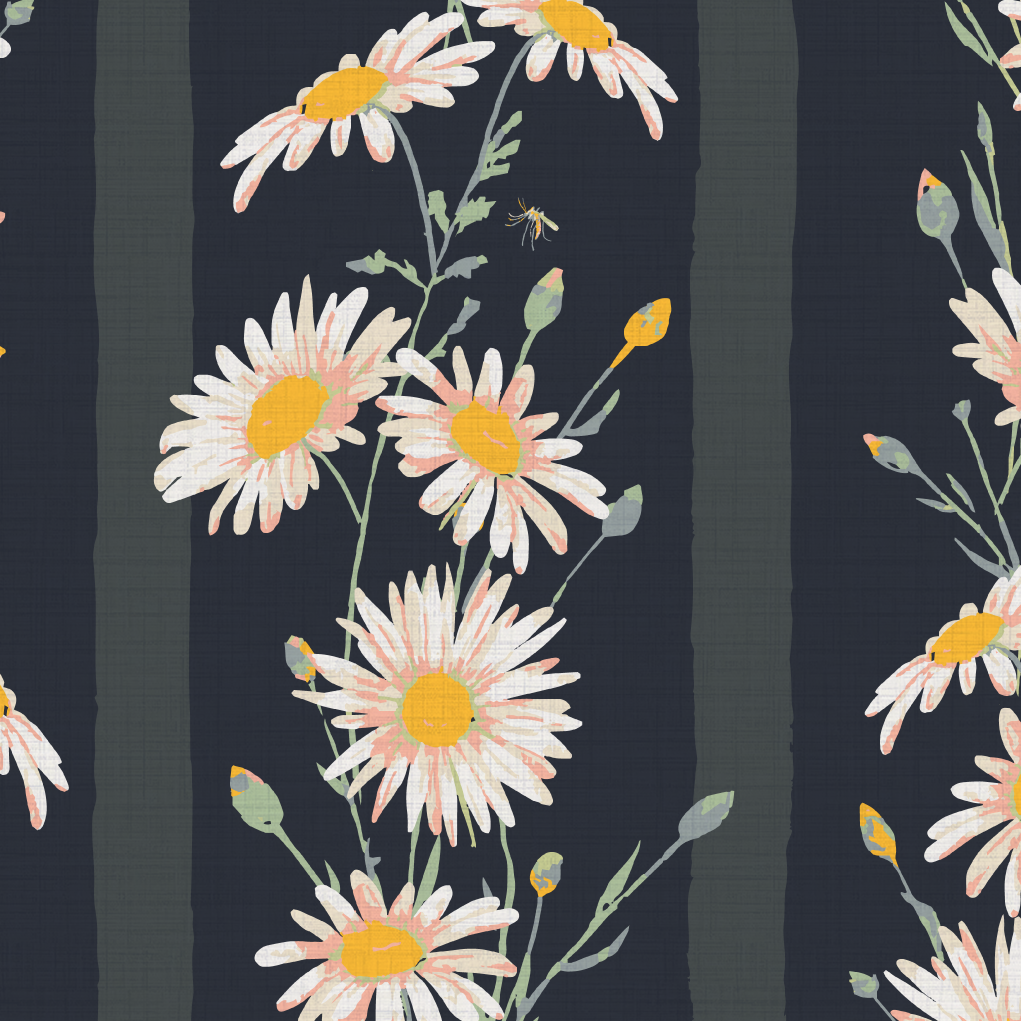 Hometown Hero Daisy Stripe Wallpaper