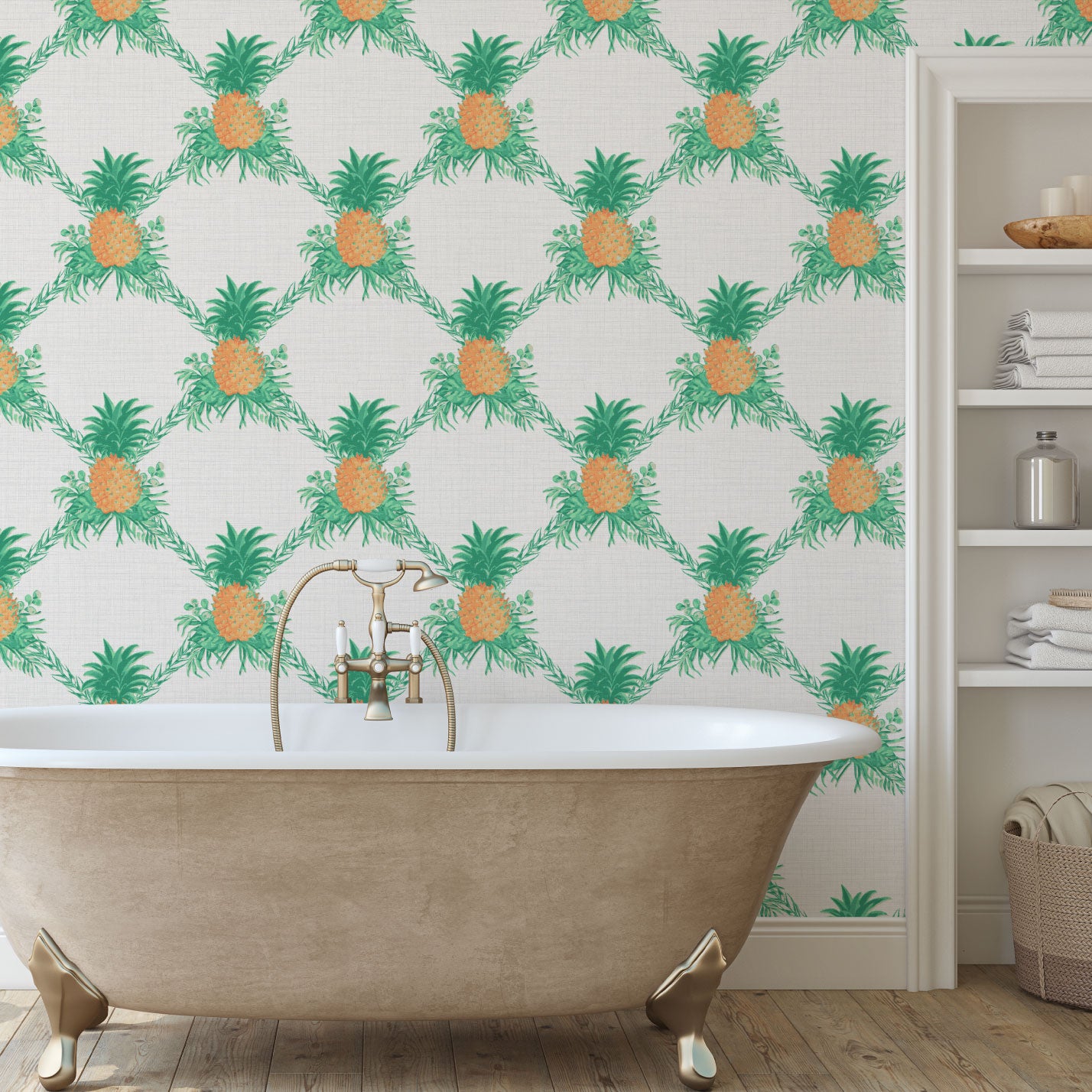I’m Still Standing Pineapples Lattice Wallpaper