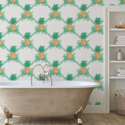 I’m Still Standing Pineapples Lattice Wallpaper