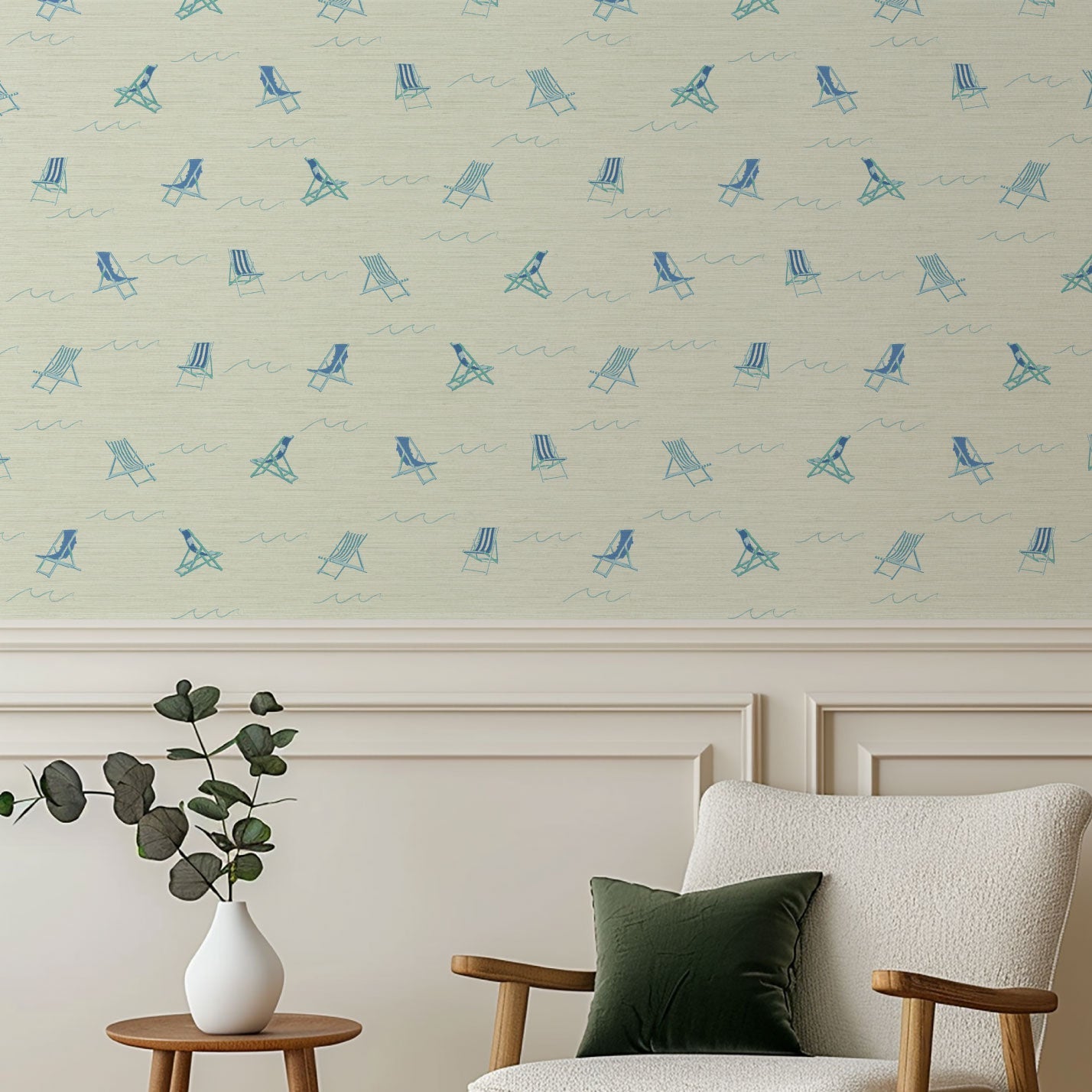 Grasscloth wallpaper Natural Textured Eco-Friendly Non-toxic High-quality  Sustainable Interior Design Bold Custom Tailor-made Retro chic Grand millennial Maximalism  Traditional Dopamine decor coastal Seaside Seashore Waterfront Vacation home styling Retreat Relaxed beach vibes Beach cottage Shoreline Oceanfront Nautical Cabana preppy cottage core cabin rustic ocean blue french sky light waves