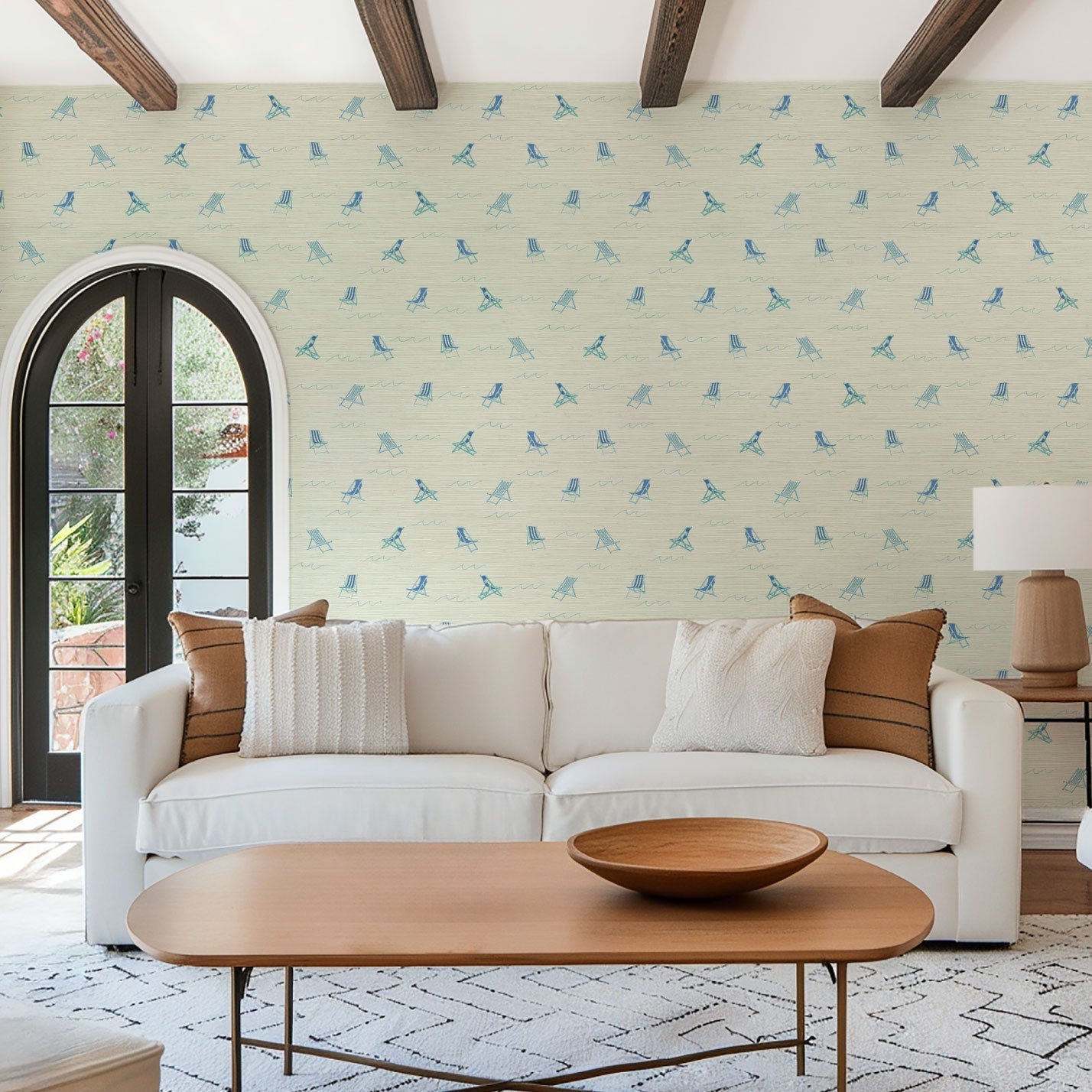 Grasscloth wallpaper Natural Textured Eco-Friendly Non-toxic High-quality  Sustainable Interior Design Bold Custom Tailor-made Retro chic Grand millennial Maximalism  Traditional Dopamine decor coastal Seaside Seashore Waterfront Vacation home styling Retreat Relaxed beach vibes Beach cottage Shoreline Oceanfront Nautical Cabana preppy cottage core cabin rustic ocean blue french sky light waves