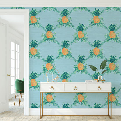 I’m Still Standing Pineapples Lattice Wallpaper