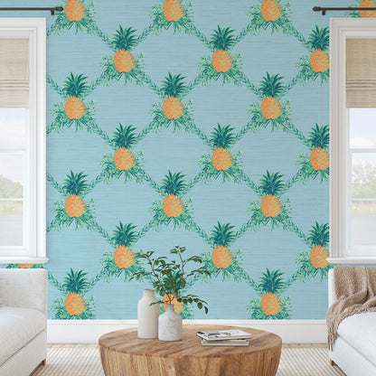I’m Still Standing Pineapples Lattice Wallpaper
