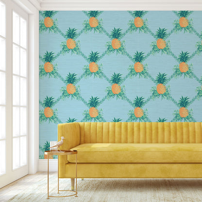 I’m Still Standing Pineapples Lattice Wallpaper