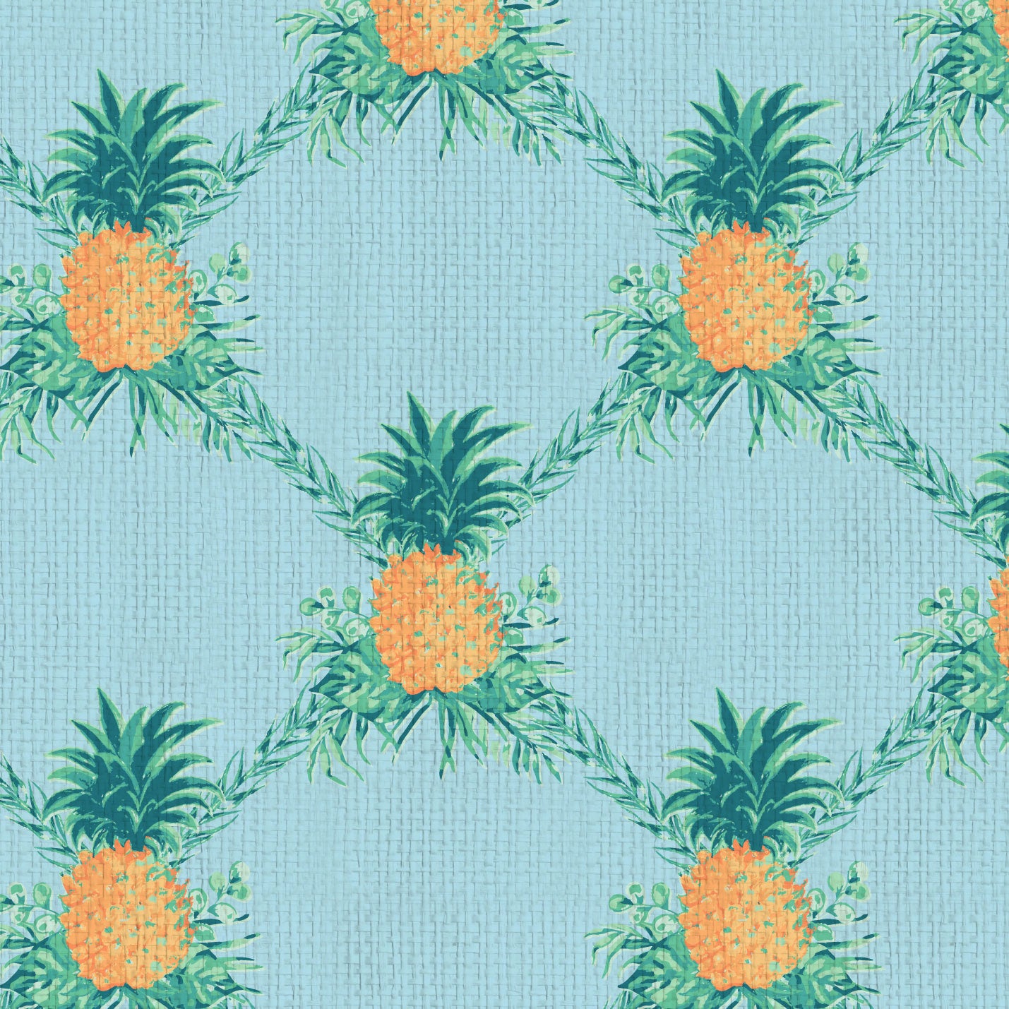 I’m Still Standing Pineapples Lattice Wallpaper