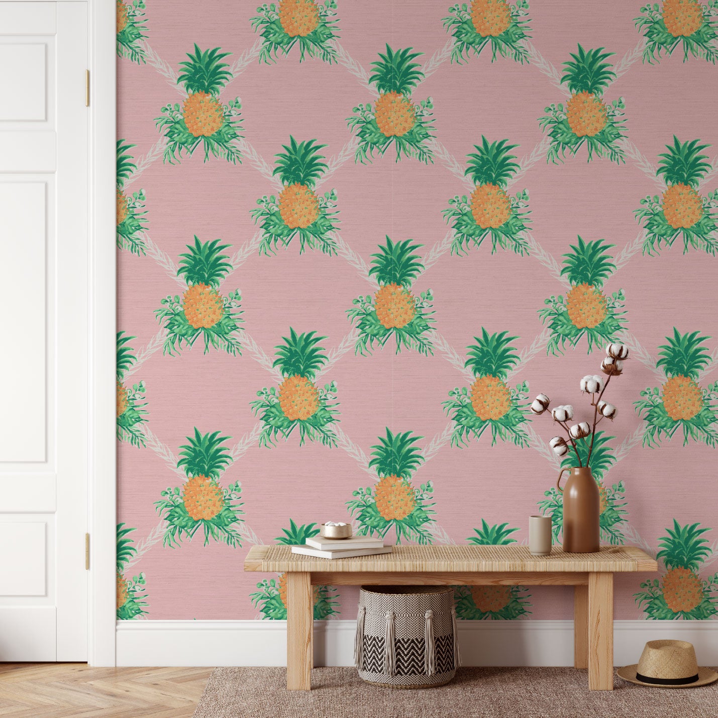 I’m Still Standing Pineapples Lattice Wallpaper