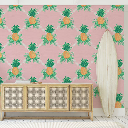 I’m Still Standing Pineapples Lattice Wallpaper