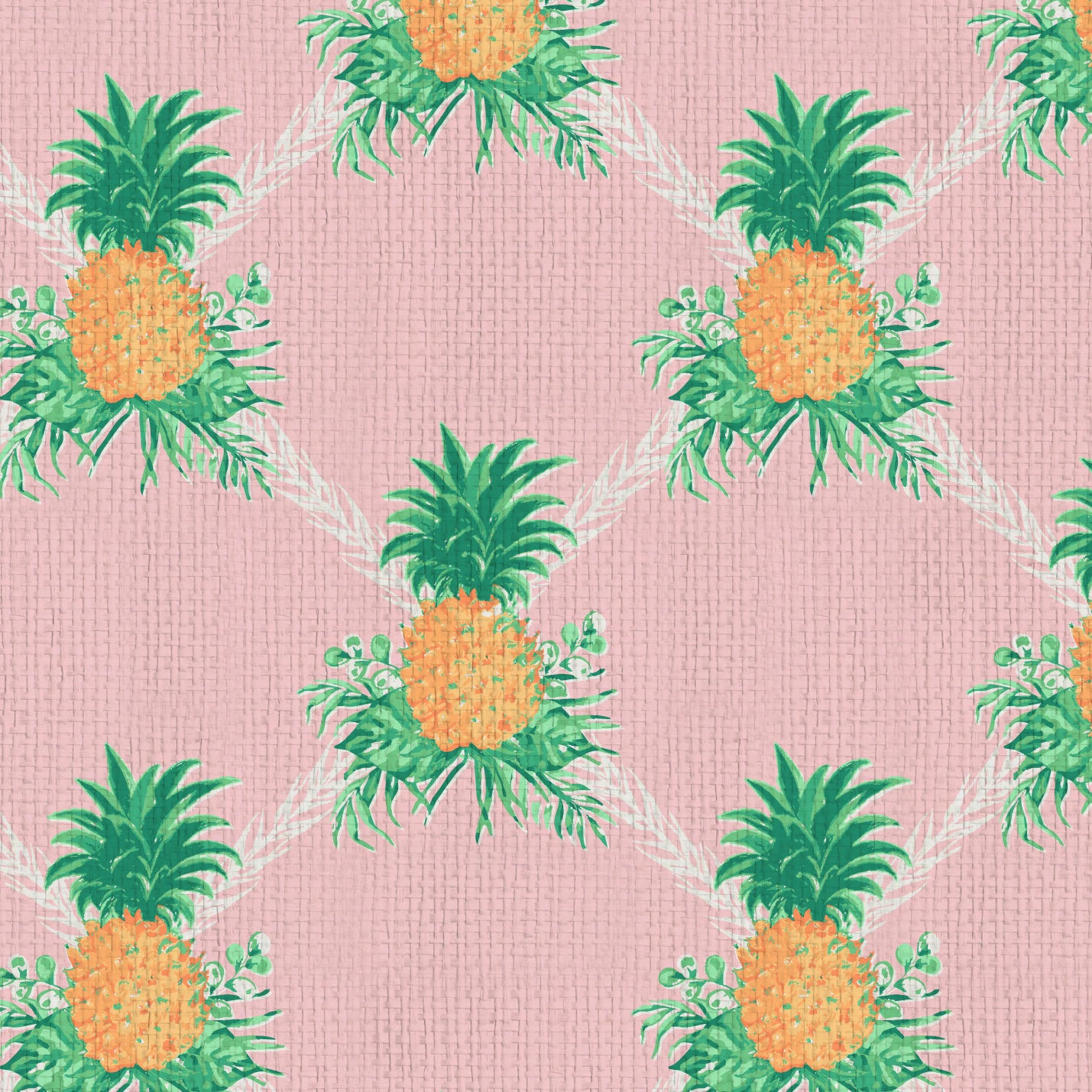I’m Still Standing Pineapples Lattice Wallpaper