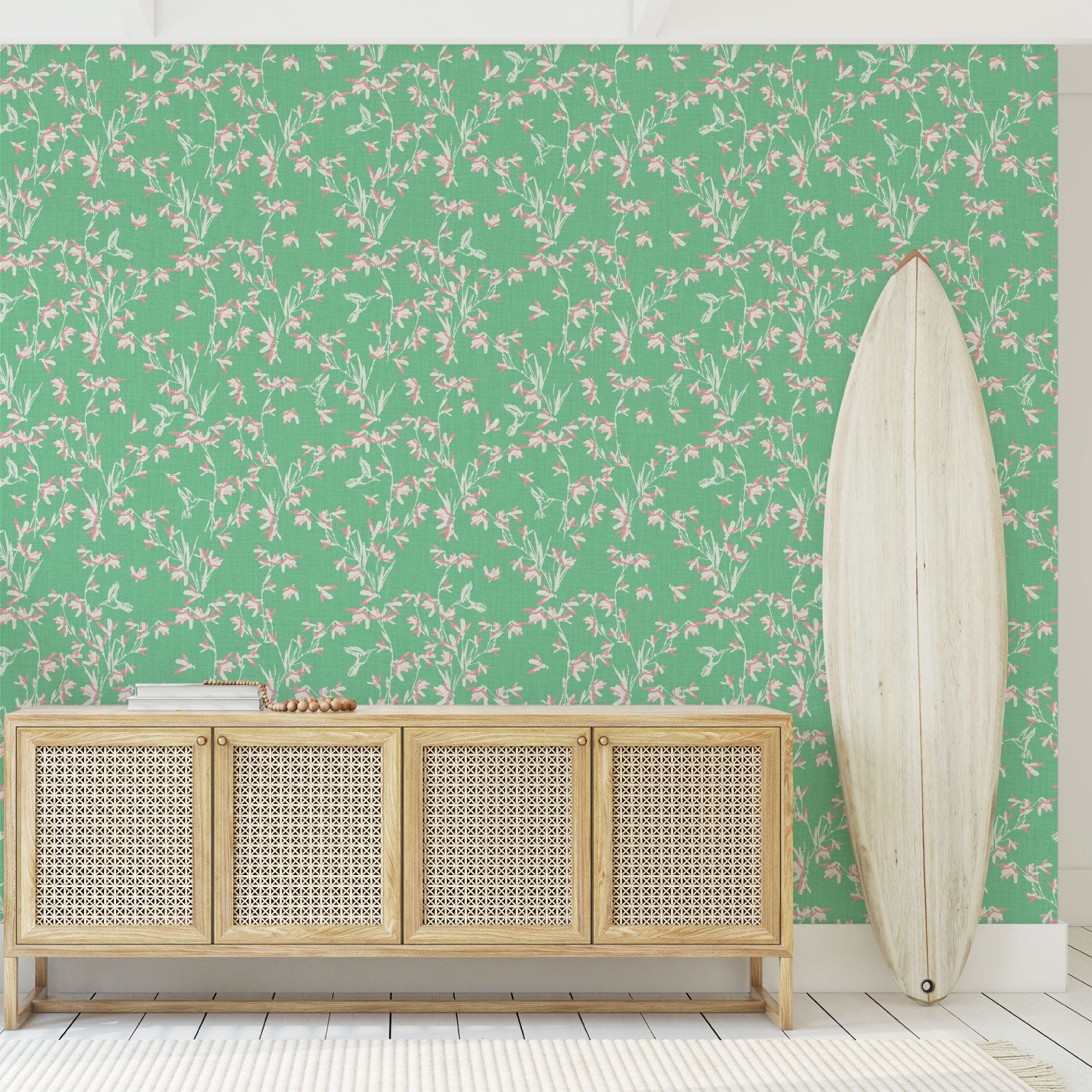 In Between Days Hummingbirds Linen Wallpaper
