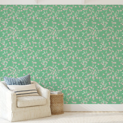 In Between Days Hummingbirds Linen Wallpaper