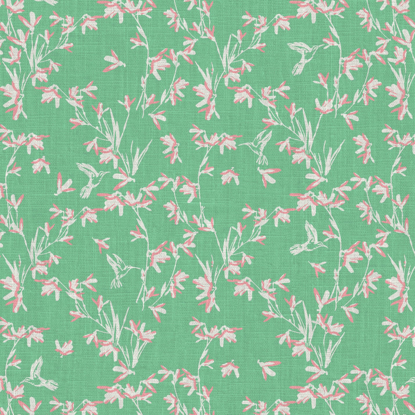 In Between Days Hummingbirds Linen Wallpaper
