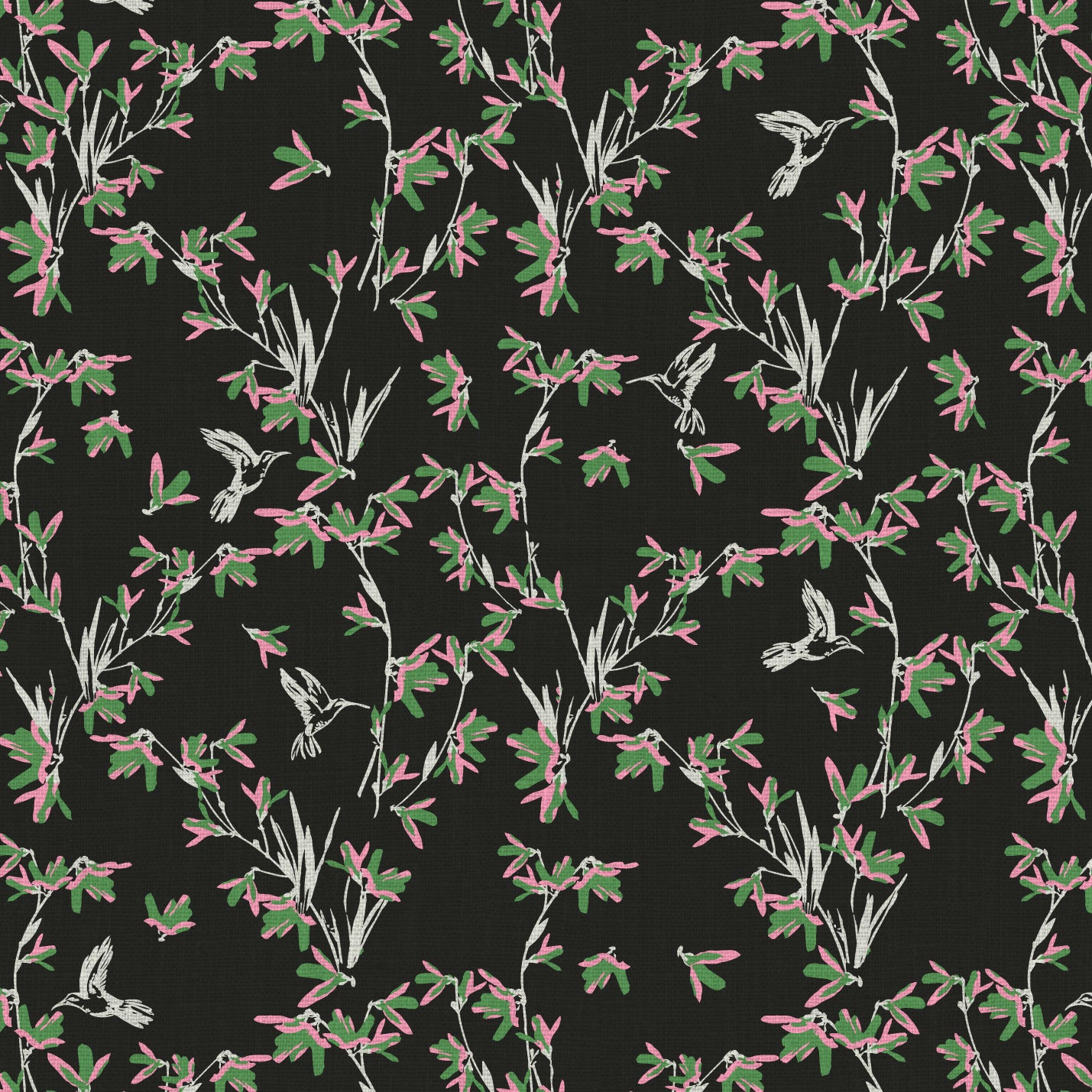 In Between Days Hummingbirds Linen Wallpaper