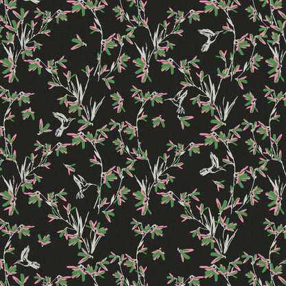 In Between Days Hummingbirds Linen Wallpaper