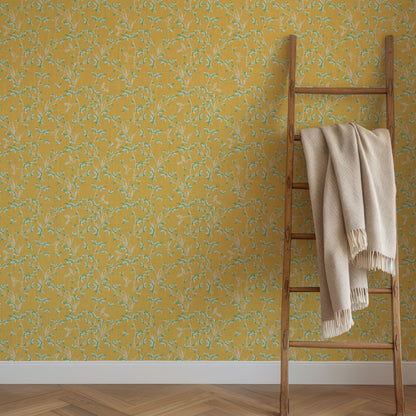 In Between Days Hummingbirds Linen Wallpaper