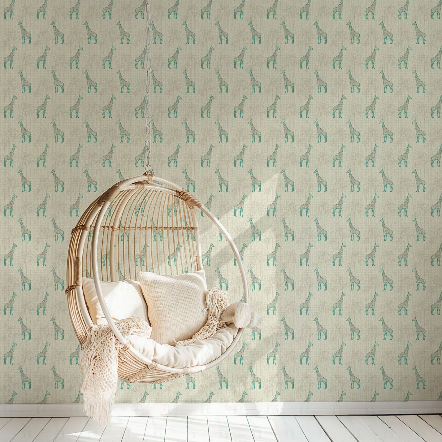 paperweave paper weave basketweave wallpaper Natural Textured Eco-Friendly Non-toxic High-quality  Sustainable Interior Design Bold Custom Tailor-made Retro chic Grandmillennial Maximalism  Traditional Dopamine decor safari giraffe zoo palm tree neutral white tan sand beige off-white kids kid playroom nursery pink mint stripe mini horizontal