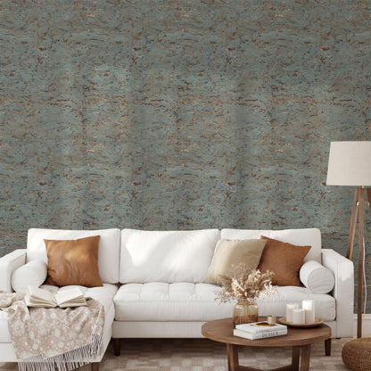 wallpaper Natural Textured Eco-Friendly Non-toxic High-quality Sustainable Interior Design Bold Custom Tailor-made Retro chic Bold cork rustic cabin cottage neutral moss green brown nature wood grain metallic shiny shine silver living room