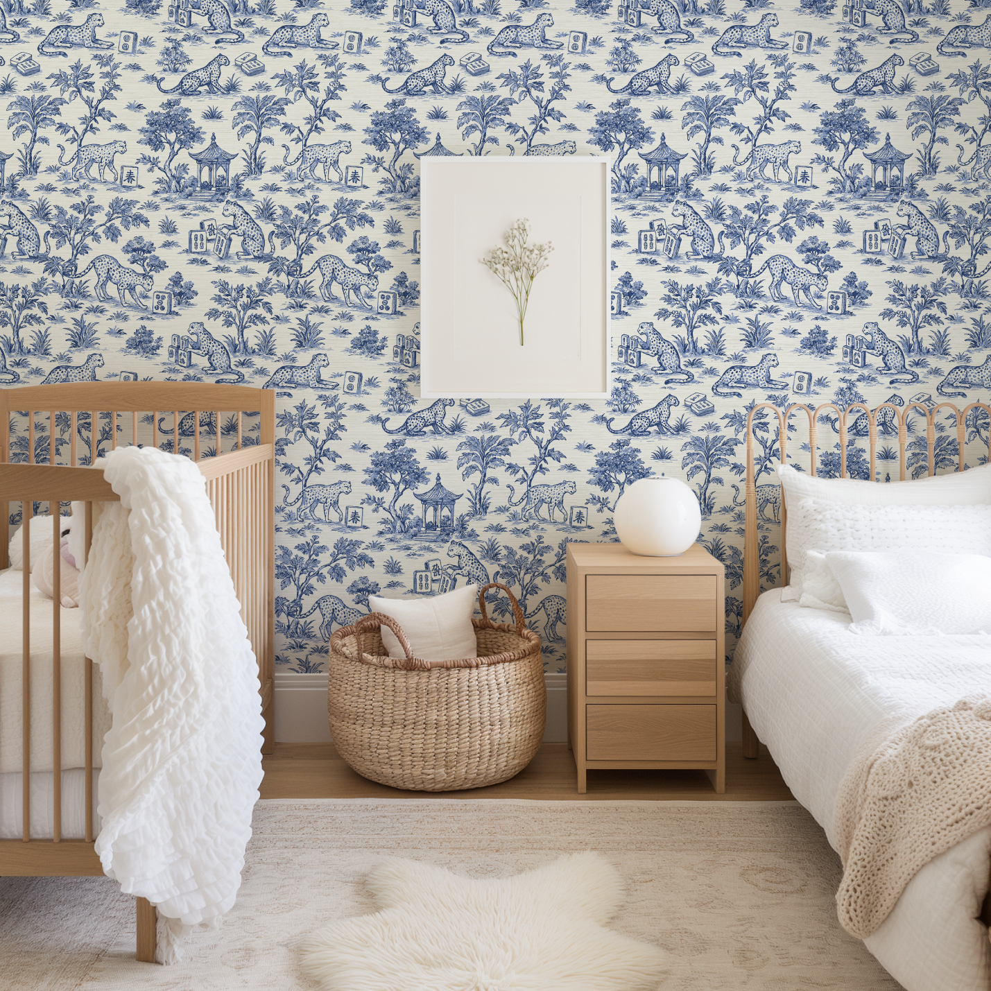 Jungle Jackpot Mahjong Toile Wallpaper