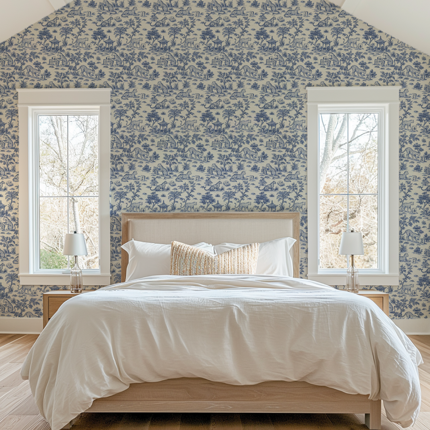 Jungle Jackpot Mahjong Toile Wallpaper