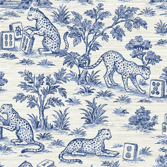 Jungle Jackpot Mahjong Toile Wallpaper