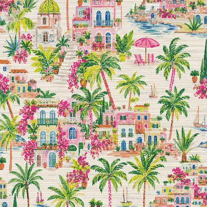 La Dolce Vita Coastal Toile Wallpaper