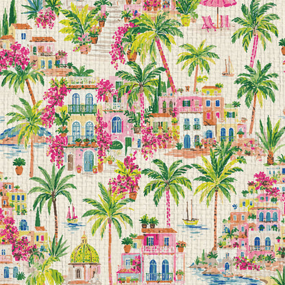 La Dolce Vita Coastal Toile Wallpaper