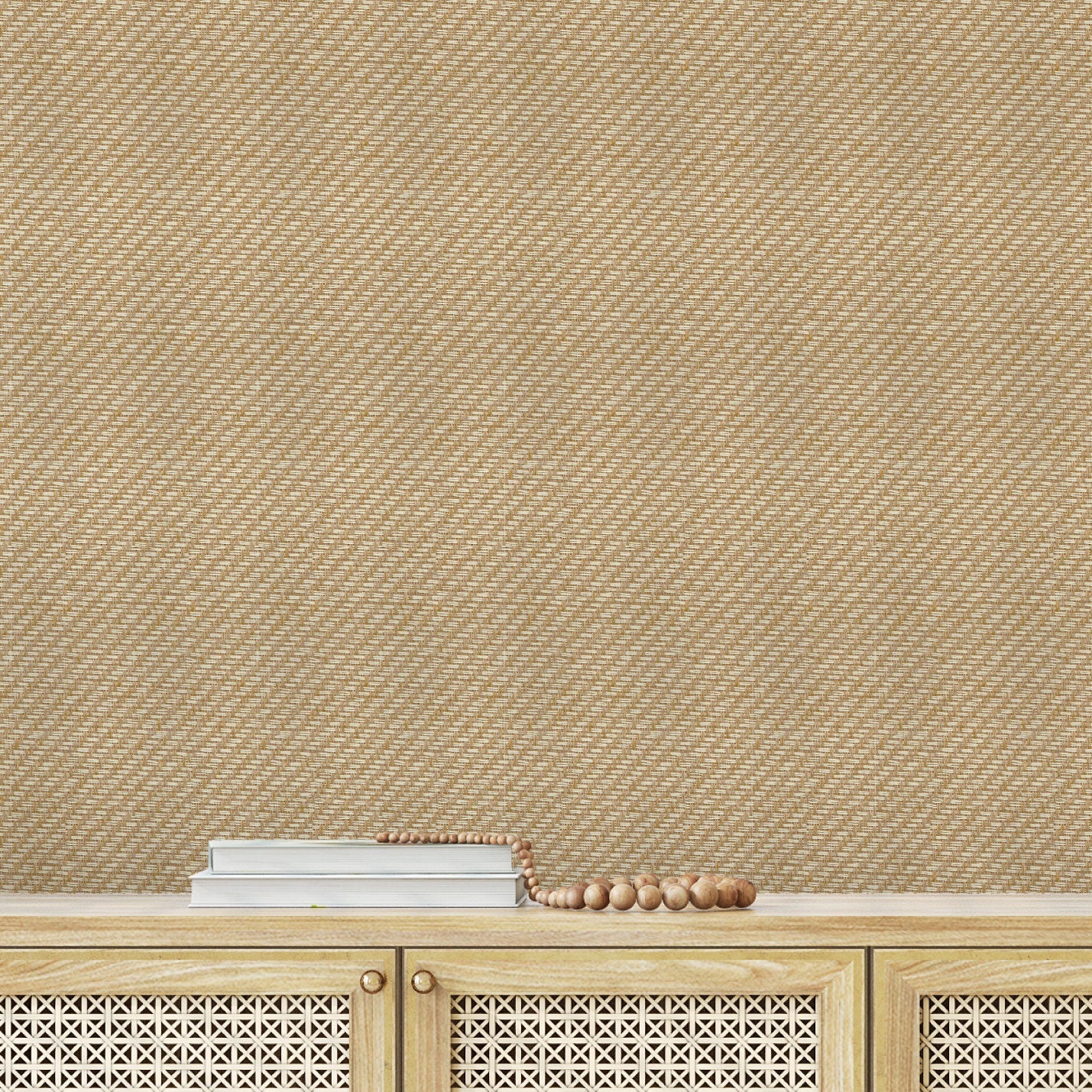 Lets Buy a Yacht Diagonal Stripe Textured Paperweave Wallpaper