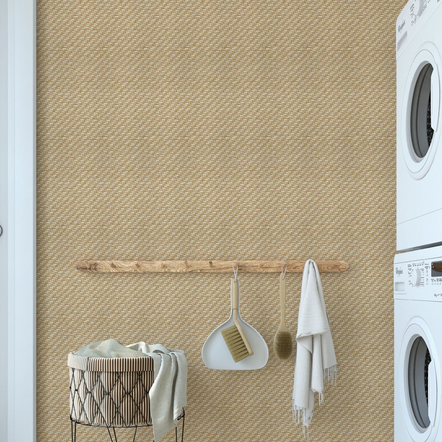 Lets Buy a Yacht Diagonal Stripe Textured Paperweave Wallpaper