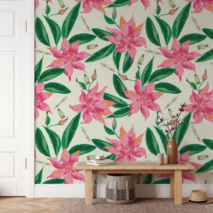 Botox Betty Floral Wallpaper