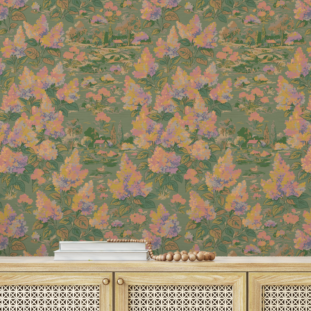 Lilac Affair Toile Wallpaper