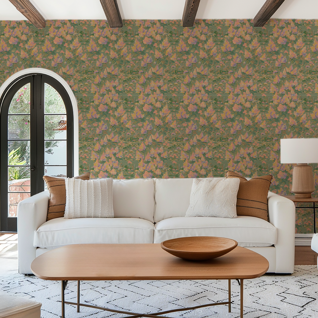 Lilac Affair Toile Wallpaper