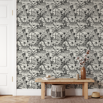 Lockridge Estate Mini Mid-Century Toile Wallpaper