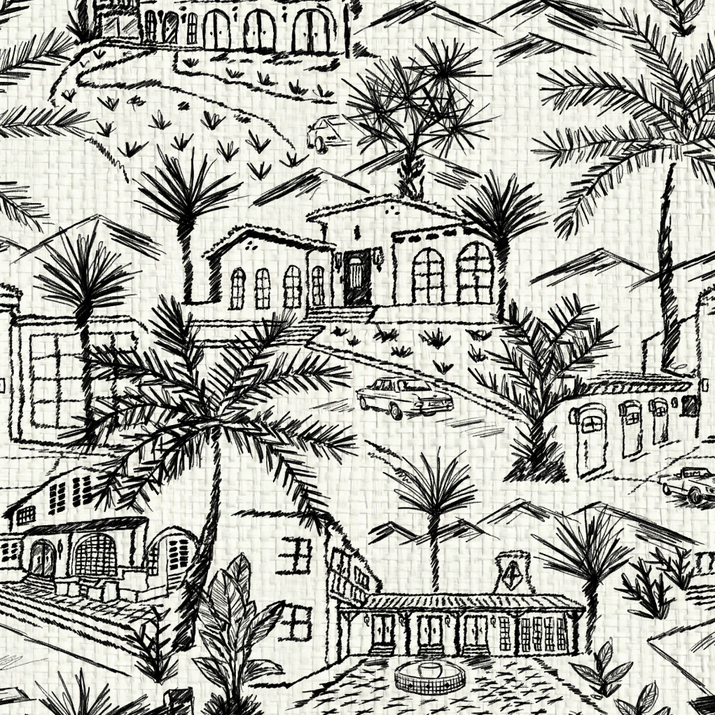 Lockridge Estate Mini Mid-Century Toile Wallpaper