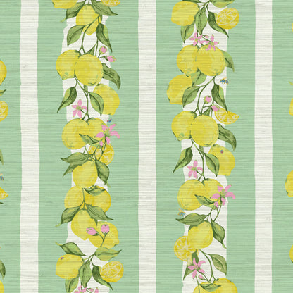 Love is a Lemon Field Stripe Wallpaper