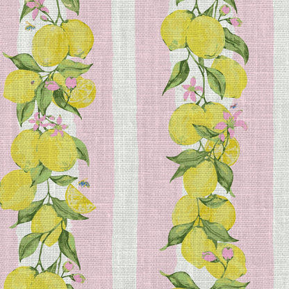 Love is a Lemon Field Botanical Stripe Linen Wallpaper