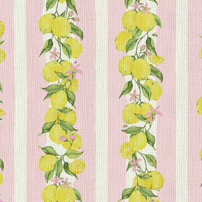 Love is a Lemon Field Stripe Wallpaper