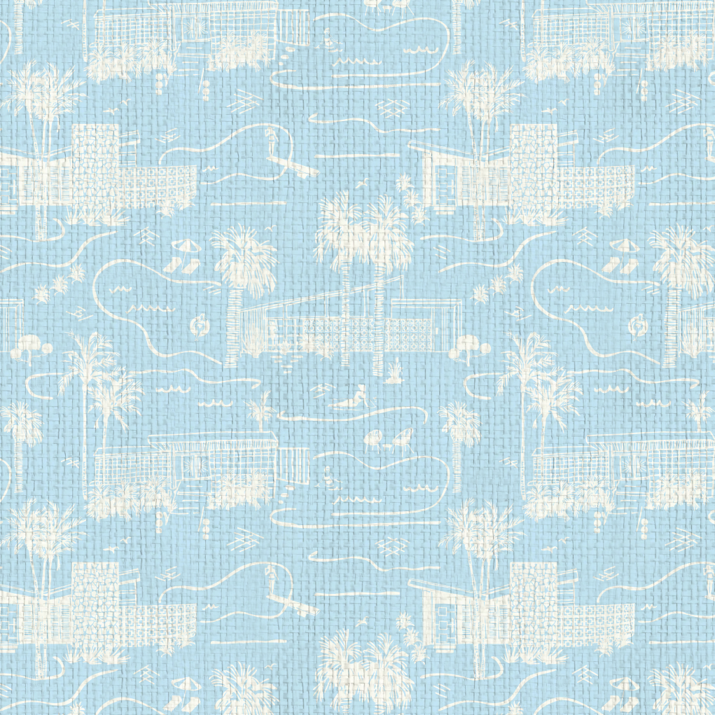 Love Shack Palm Springs Toile Wallpaper