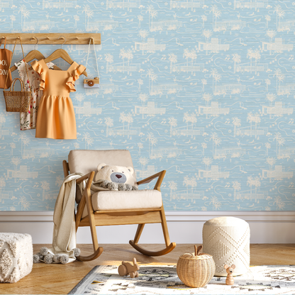 Love Shack Palm Springs Toile Wallpaper