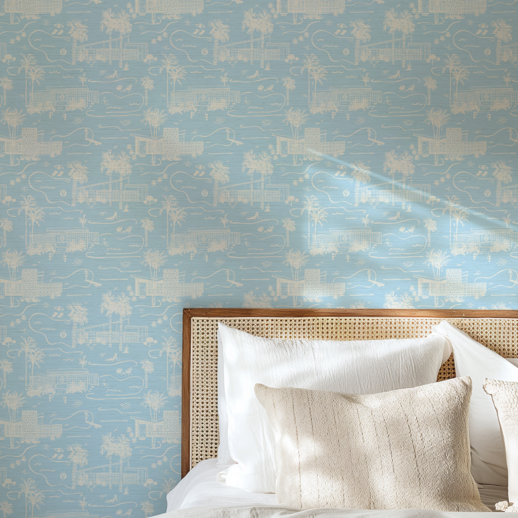 Love Shack Palm Springs Toile Wallpaper